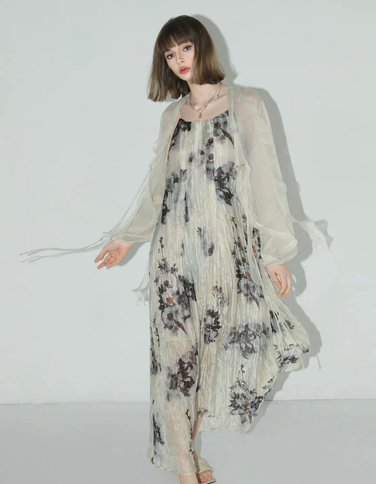 Maria Elysia Watercolor Maxi Dress