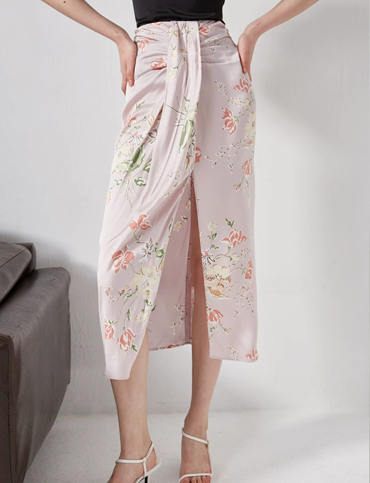 "Floral Drift" Wrap Skirt
