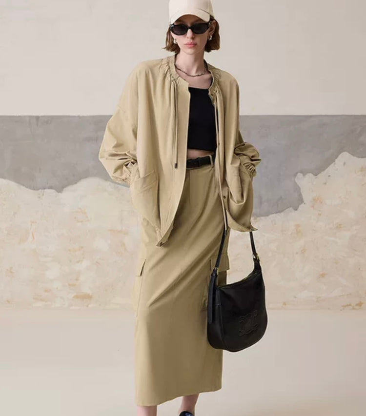 Polly Harper Utility Jacket & Skirt Set