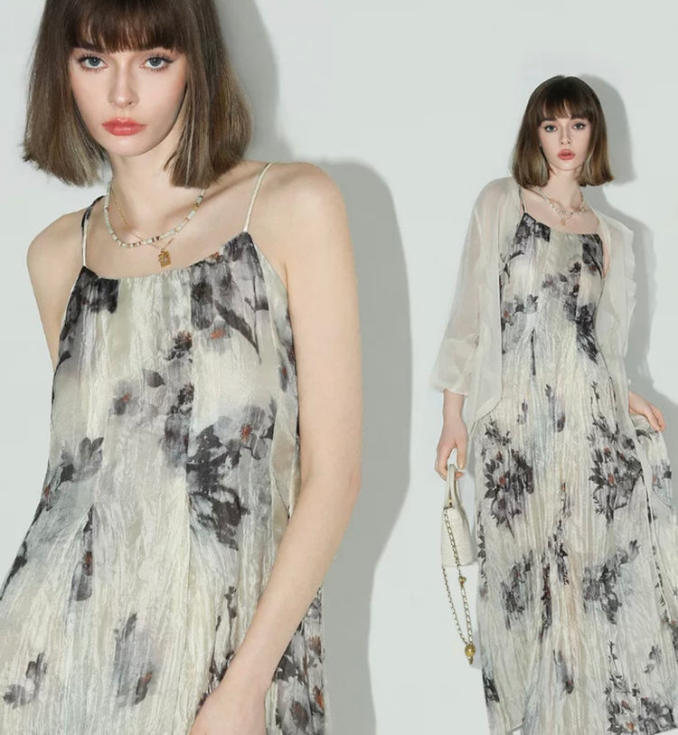 Maria Elysia Watercolor Maxi Dress