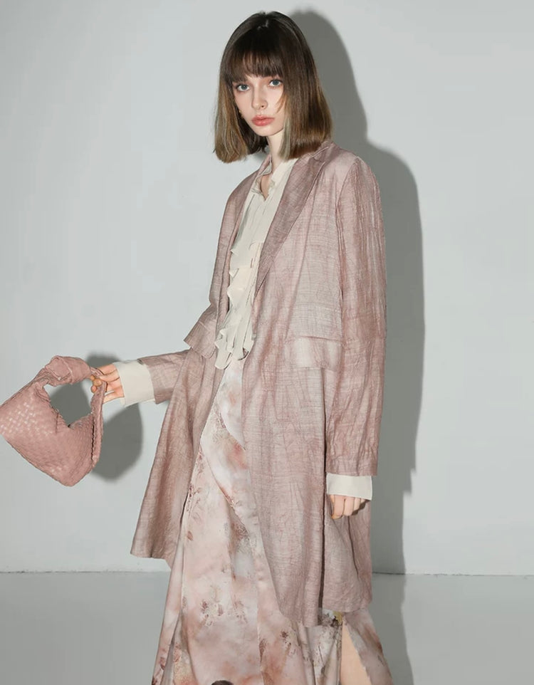 Elodie Dusty Rose Sheer Textured Jacket