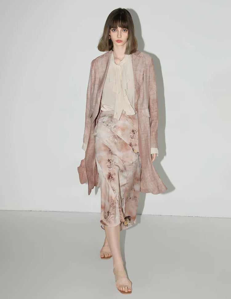 Elodie Dusty Rose Sheer Textured Jacket