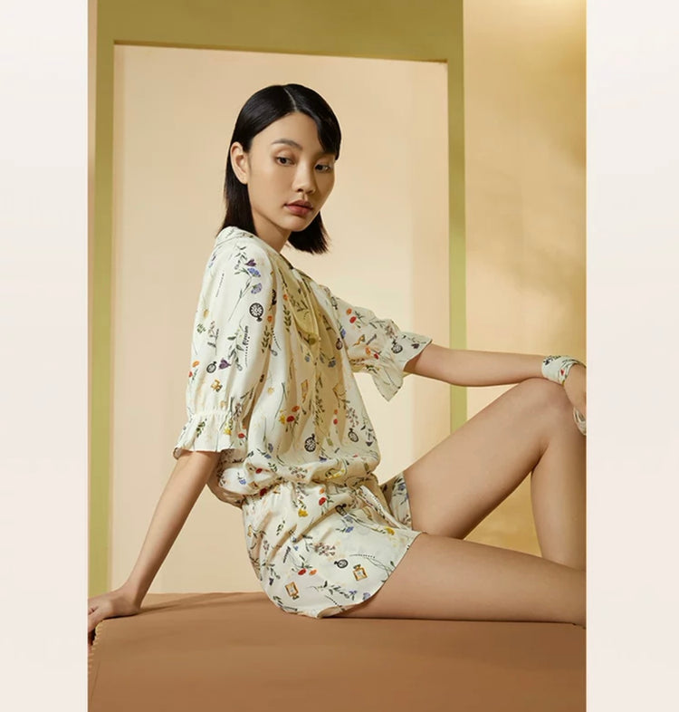 Ella Isla Printed Silk Lounge Set