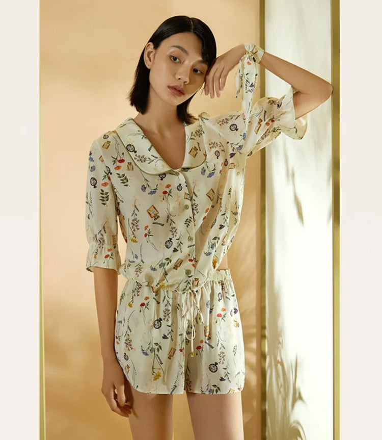 Ella Isla Printed Silk Lounge Set