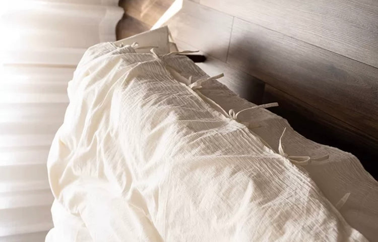 Sophia Natural Cotton Crinkled 4-Piece Bedding Set