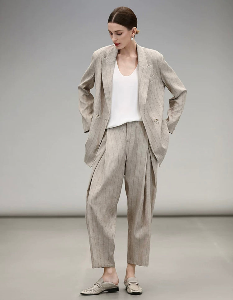 Belle Milan Tailored Pleated Pants