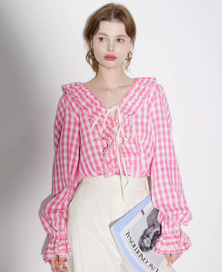 "Gingham Charm" Blouse