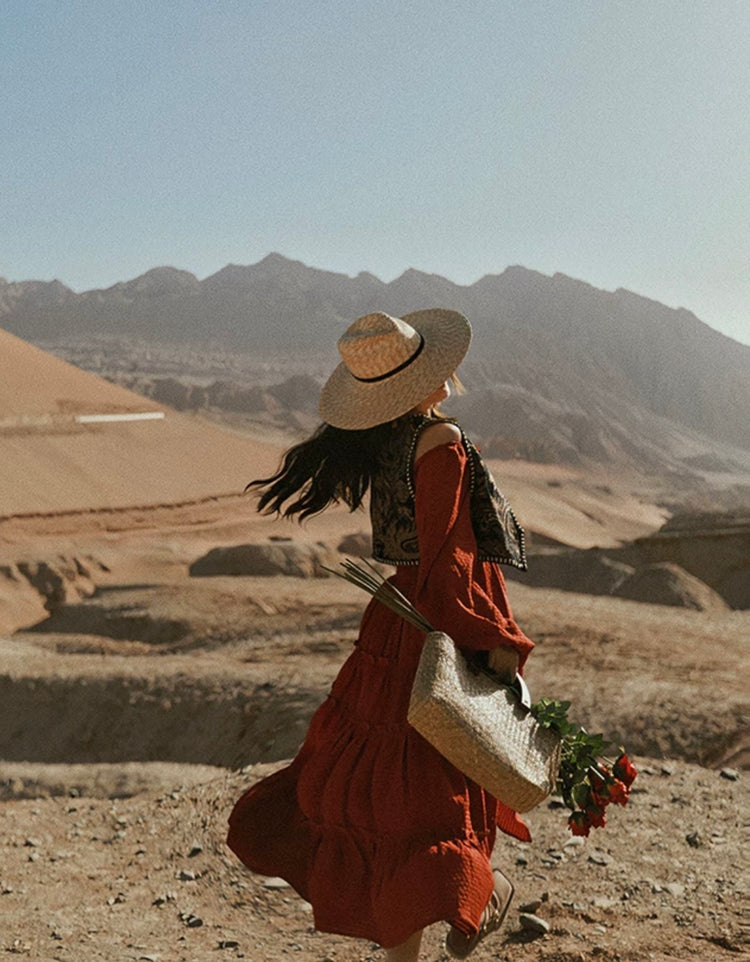 "Crimson Dunes" Dress