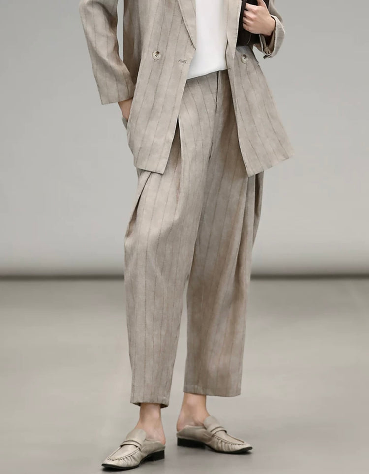 Belle Milan Tailored Pleated Pants