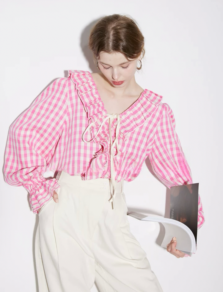 "Gingham Charm" Blouse