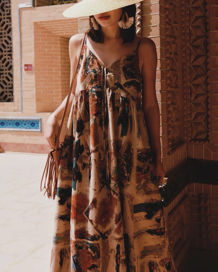"Abstract Earth" Maxi Dress