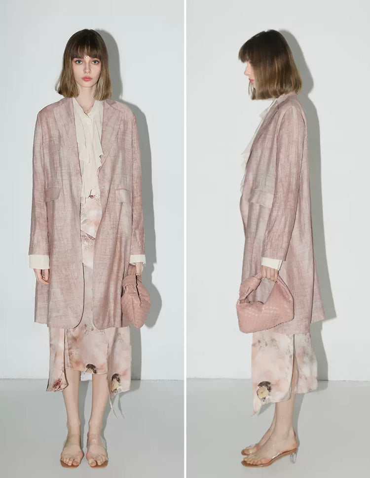 Elodie Dusty Rose Sheer Textured Jacket