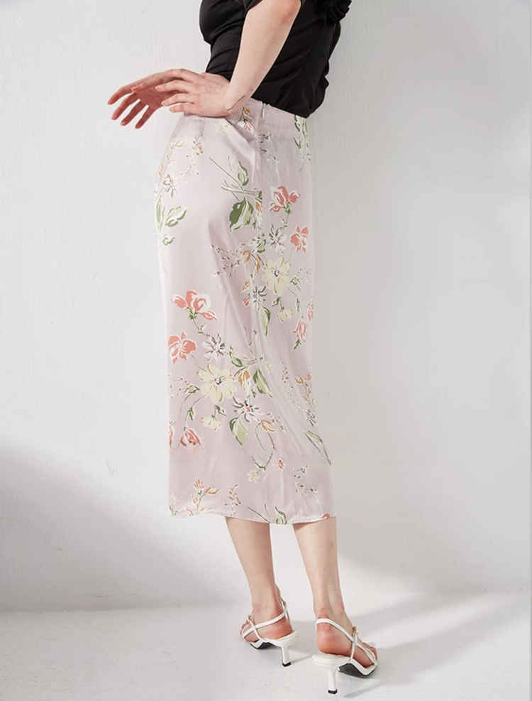 "Floral Drift" Wrap Skirt