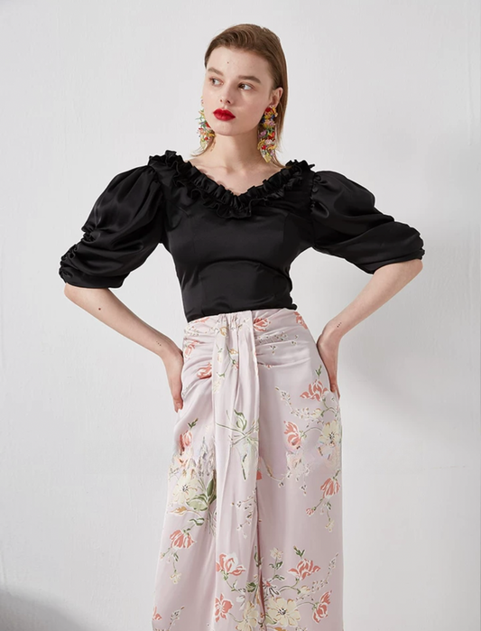 "Floral Drift" Wrap Skirt