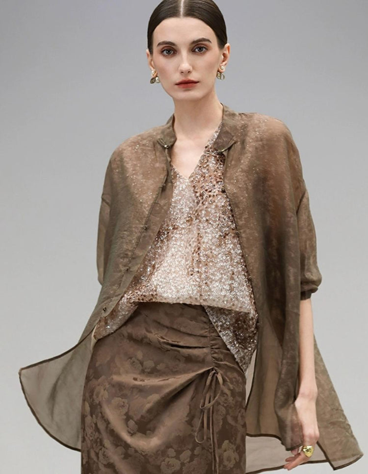 Aggie Aurora Sheer Jacquard Shirt