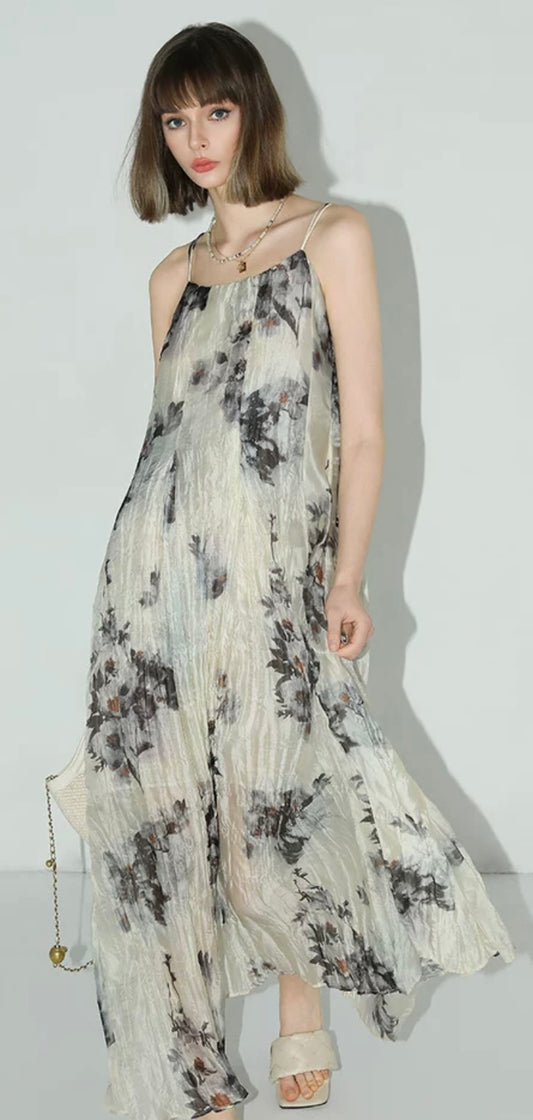 Maria Elysia Watercolor Maxi Dress