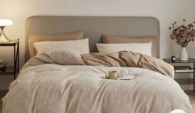 Lily Jacquard Leaf Weave 4-Piece Bedding Set