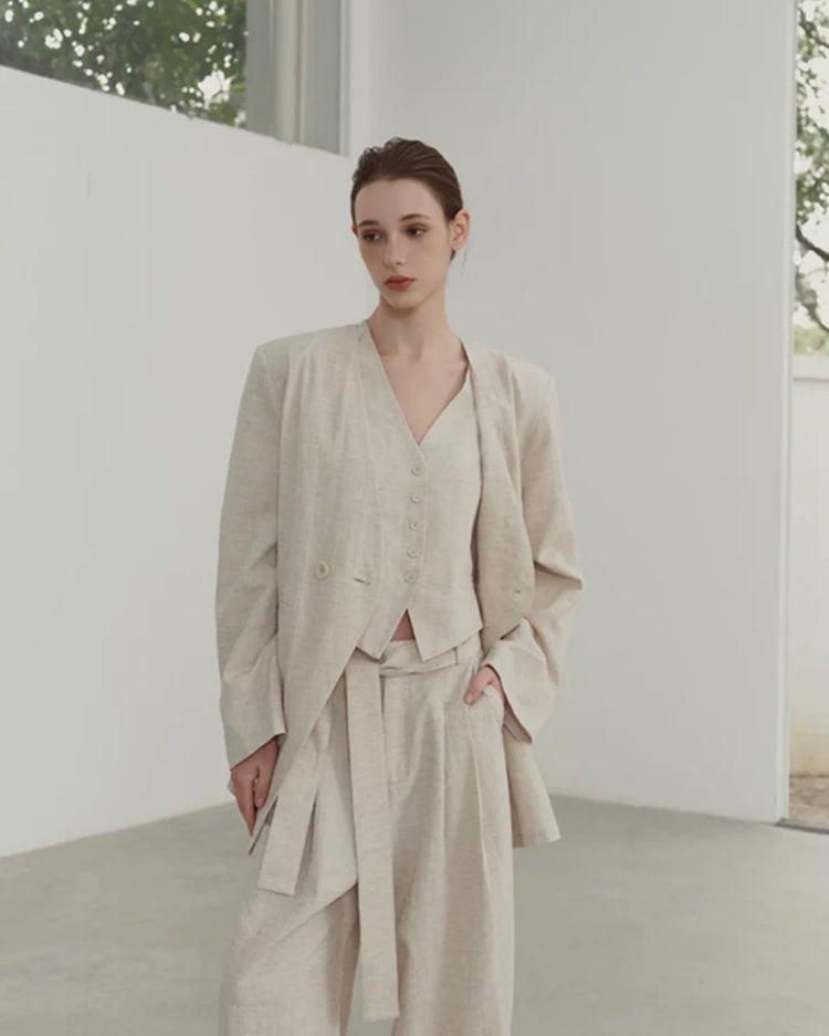 Ruby Noa Linen Oversized Blazer