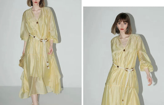 Layla Aurora Sheer Silk Maxi Dress