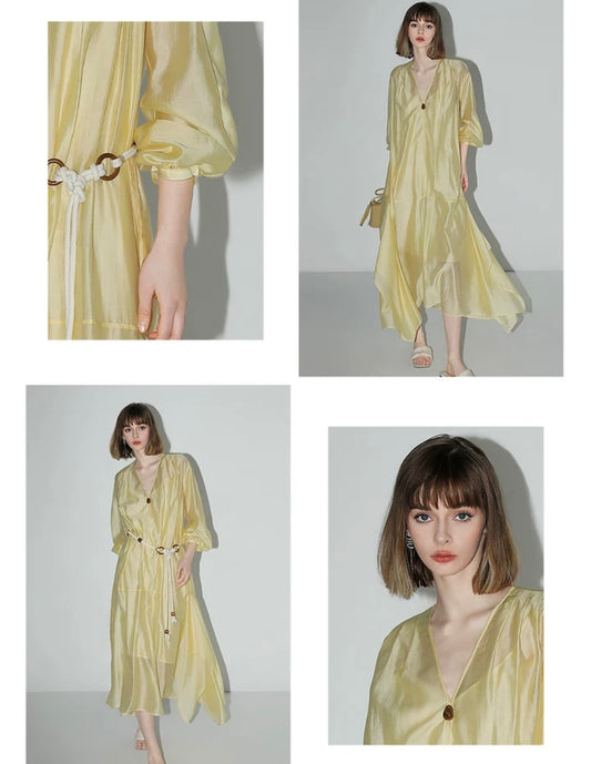 Layla Aurora Sheer Silk Maxi Dress