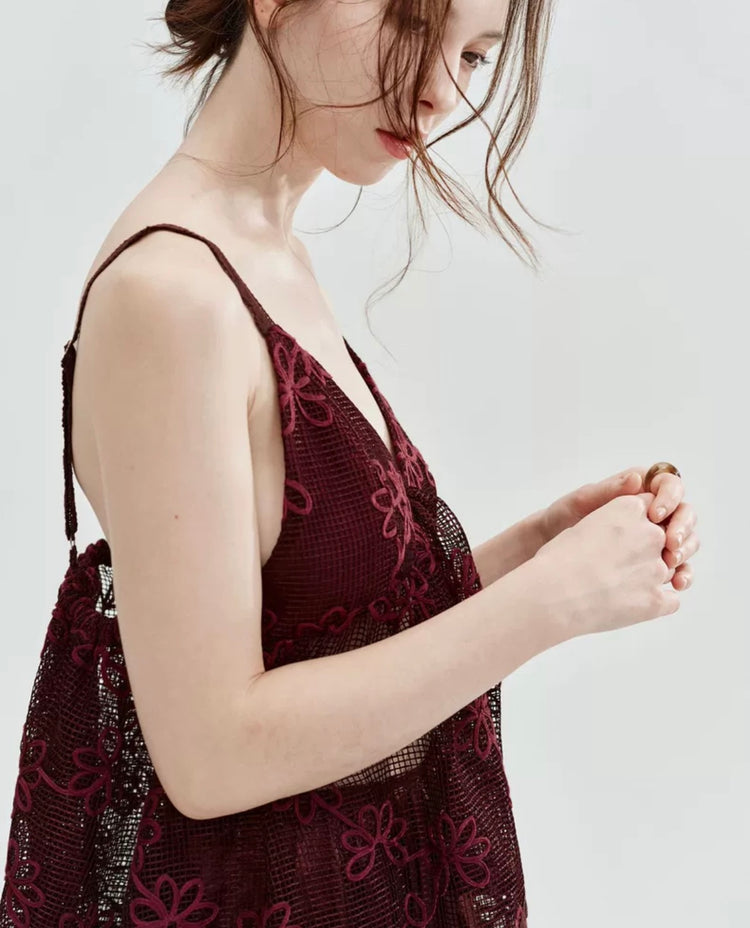 Susie Elodie Lace-Overlay Camisole
