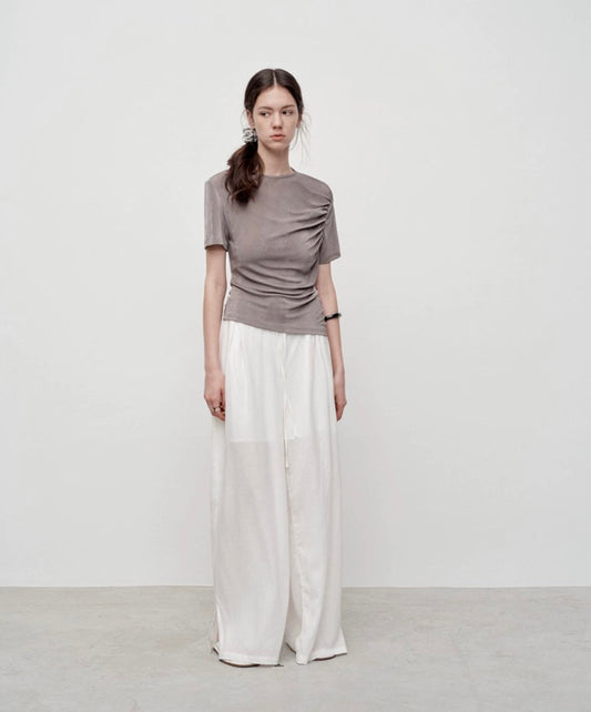 Tammy Serena Sheer-Lined Wide-Leg Pants