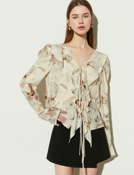 Patty Camille Embroidered Sheer Blouse