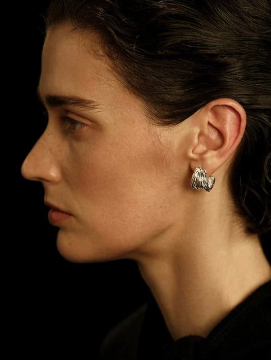Hollie Nocturne Textured Hoop Earrings