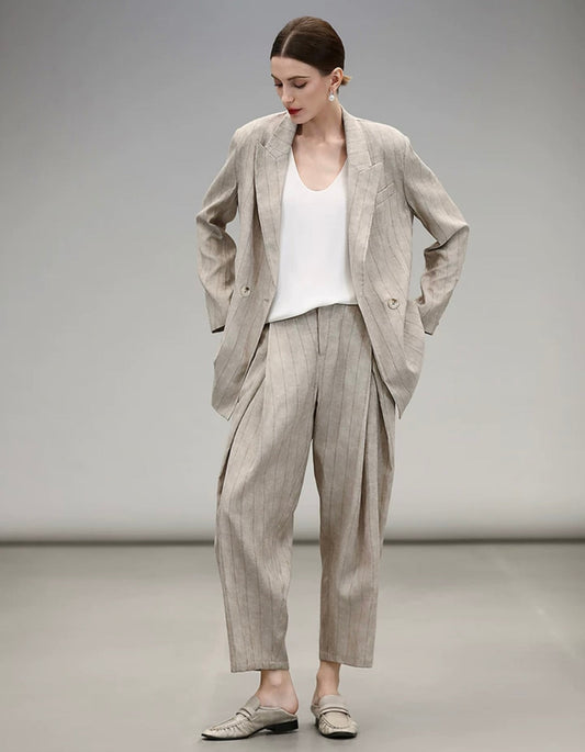 Belle Milan Tailored Pleated Pants