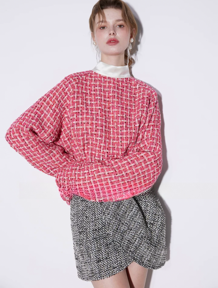 "Coral Tweed" Sweater