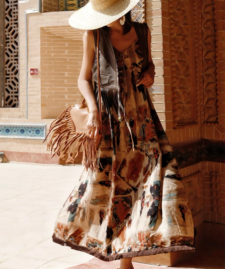 "Abstract Earth" Maxi Dress