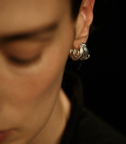 Hollie Nocturne Textured Hoop Earrings